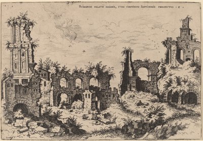 Rovine sul Palatino con il Settizonio da Hieronymus Cock