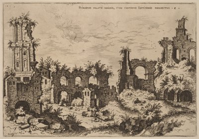 Rovine sul Palatino con il Septizonium da Hieronymus Cock