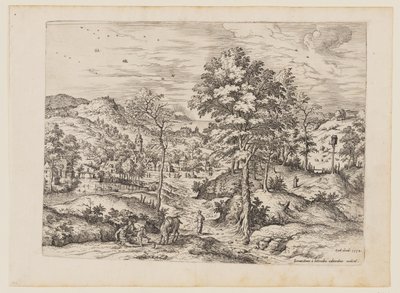 Il buon samaritano, da Paesaggi con scene bibliche e mitologiche da Hieronymus Cock