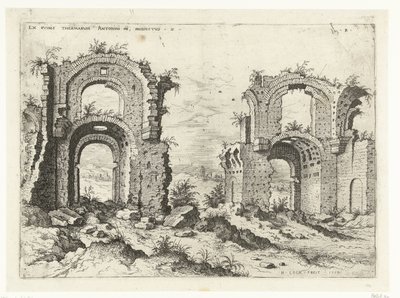 Seconda vista delle Terme di Diocleziano (Rovine romane) da Hieronymus Cock