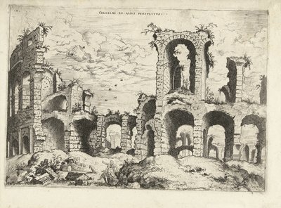 Seconda vista del Colosseo a Roma da Hieronymus Cock