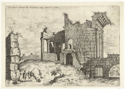 Seconda vista sul Foro di Nerva (rovine romane) da Hieronymus Cock