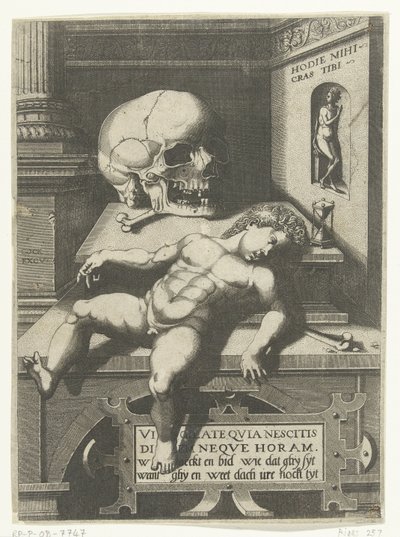 Vanitas con bambino e teschio da Hieronymus Cock