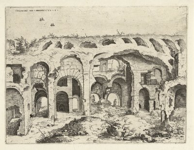 Quarta vista del Colosseo a Roma da Hieronymus Cock