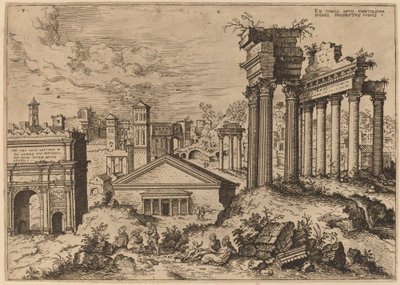 Veduta del Foro dalla base del Campidoglio da Hieronymus Cock