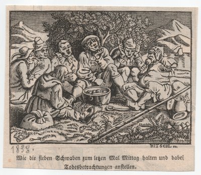 Gli Svevi intorno alla pentola di gnocchi da Hieronymus Heinrich Jakob Ritschl von Hartenbach