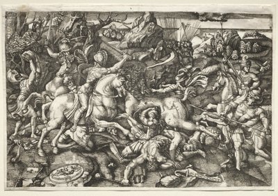 Combattimento tra cavalieri da Hieronymus Hopfer