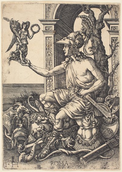 Personificazione di Roma da Hieronymus Hopfer after Giovanni Battista Palumba