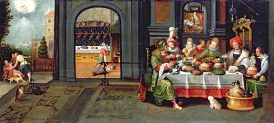 Lazzaro nella casa del ricco, 1610 da Hieronymus II Francken