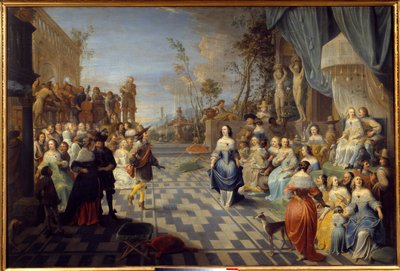 Ballo sulla terrazza di un palazzo da Hieronymus Janssens