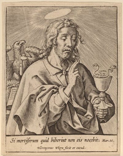 Se berranno qualcosa di mortale ... (San Giovanni Evangelista) da Hieronymus Wierix