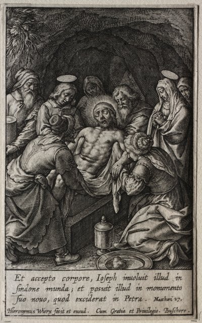 La Passione: La sepoltura da Hieronymus or Jerome Wierix