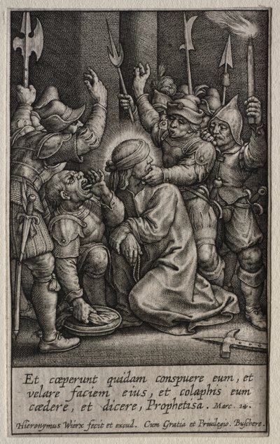 La Passione: La derisione di Cristo da Hieronymus or Jerome Wierix
