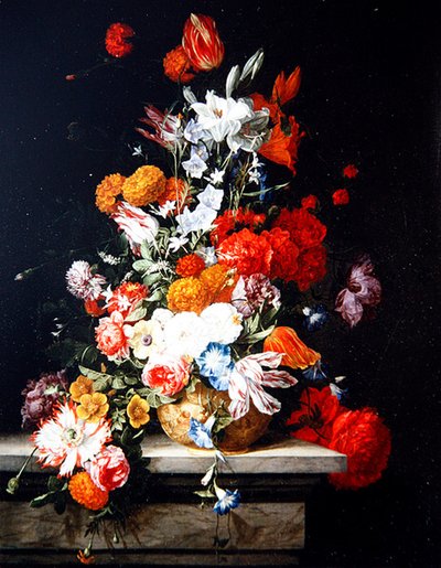 Fiori misti in un vaso dorato da Hieronymus the Elder Galle