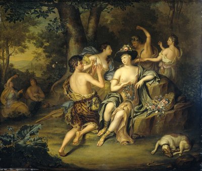 Pastore e Pastorelle in un Paesaggio da Hieronymus van der Mij