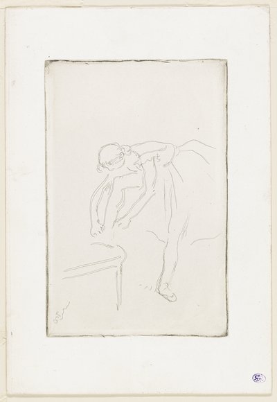 Ballerina che si mette le scarpe da Hilaire Germain Edgar Degas