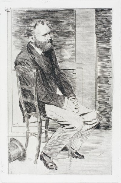Manet seduto, girato a destra da Hilaire Germain Edgar Degas