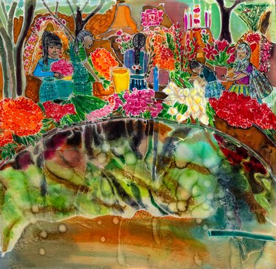 Decorazione delle tombe, Giorno dei Morti, Oaxaca da Hilary Simon