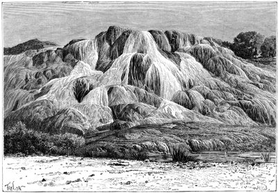 Cascata pietrificata di Hammam el Meskoutine, Algeria, c1890 da Hildibrand