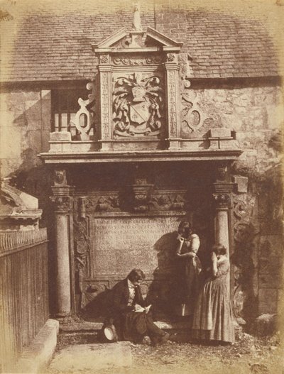 Cimitero di Greyfriars, il monumento Dennistoun con D. O. Hill e le sue nipoti da Hill and Adamson