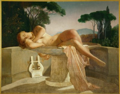 Jeune fille dans une vasque (dipinto su tela) da Hippolyte (1797-1856) Delaroche