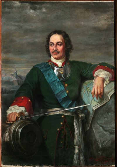 Ritratto di Pietro il Grande, zar di Russia - Peter the Great (Dopo Hippolyte Delaroche) - Bezler-Ciszewska, Henryka - 1914 da Hippolyte Delaroche