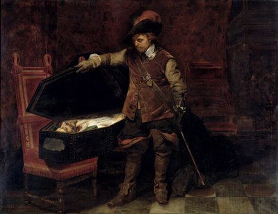 Oliver Cromwell (1599-1658) apre la bara di Carlo I (1600-49) 1831 da Hippolyte (1797 1856) Delaroche