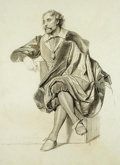 Studio per il ritratto di Peter Paul Rubens (1577-1640) da Paul Delaroche