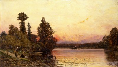 Tramonto, al bordo del fiume da Hippolyte Camille Delpy