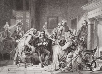 Carlo I (1600-49) nella sala delle guardie insultato dai soldati di Oliver Cromwell, da 