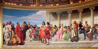 Emiciclo: Artisti di tutte le età, dettaglio del lato sinistro, 1836-41 (dettaglio) da Hippolyte Delaroche