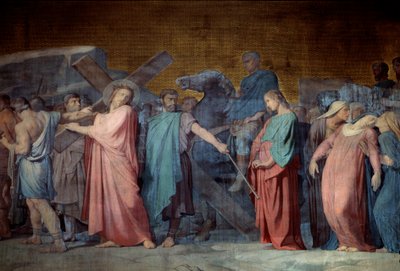 Cristo che porta la croce (dettaglio di un affresco di Hyppolithe Flandrin) da Hippolyte Flandrin