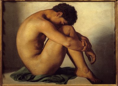 Studio di giovane uomo nudo da Hippolyte Flandrin