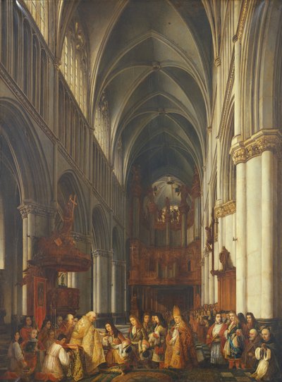 Ingresso di Luigi XIV (1638-1715) nella Cattedrale di Saint-Omer, 1839 da Hippolyte Joseph Cuvelier