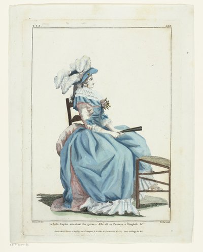 Galleria delle Mode e Costumi Francesi 1787, TTT.388: La bella Sophie in attesa... da Hippolyte Le Bas