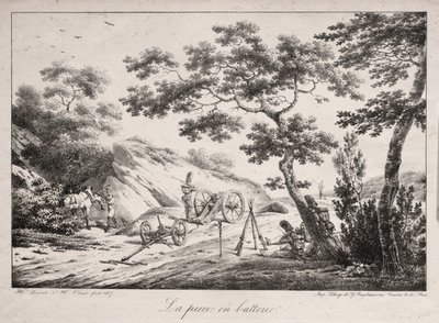 Il cannone pronto a sparare, 1817 da Hippolyte Lecomte