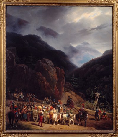 Il ritorno della battaglia di Marignano. Armate di Francesco I che tornano da Marignano (Maregnano) il 14/09/1515. da Hippolyte Lecomte