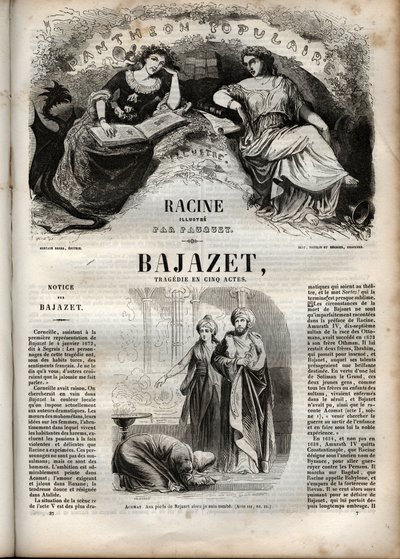 Bajazet tragedia in cinque atti di Jean Racine - incisione in "Opere di Jean Racine" illustrata da Pauquet e nota di Emile de La Bédollière - 1851 da Hippolyte Louis Pauquet