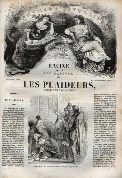 Les Plaideurs (1668) commedia in tre atti - incisione in 
