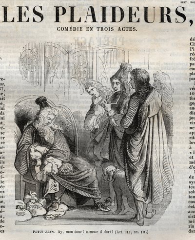 Les Plaideurs (1668) commedia in tre atti - incisione in "Opere di Jean Racine" illustrata da Pauquet e nota di Emile de La Bédollière - 1851 da Hippolyte Louis Pauquet