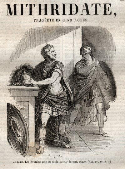 Mitridate tragedia in cinque atti di Jean Racine - incisione in 