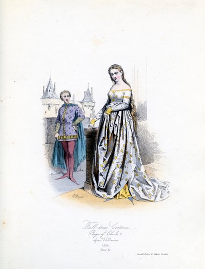 Nobile donna in abito completo da Hippolyte Louis and Polydore Pauquet