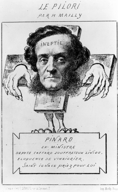 Cartone animato di Ernest Pinard, c.1857 (litografia) da Hippolyte Mailly