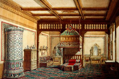 Camera da letto nel palazzo del Granduca Vladimir Alexandrovich a San Pietroburgo da Hippolyte Monighetti