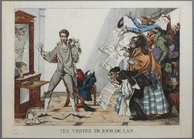 Le visite del giorno di Capodanno - (una folla di creditori passa la porta dell