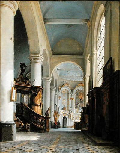 Interno della Chiesa di St. Denis, Saint-Omer da Hippolyte Victor Valentin Sebron