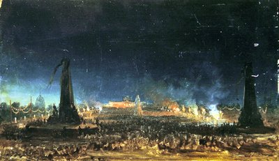 Festa notturna sul Champ de Mars, Parigi da Hippolyte Victor Valentin Sebron