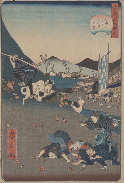 Vista di Nishitoisaka a Koishikawa, c.1860 da Hirokage Utagawa