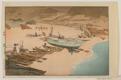 Spiaggia di Boshu, era Showa da Hiroshi Yoshida