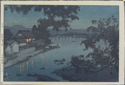 Sera sul fiume Chikugo a Hita da Hiroshi Yoshida